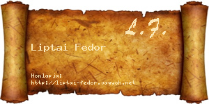 Liptai Fedor névjegykártya